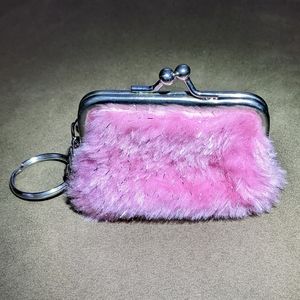 Fluffy Pink 💰🔑 Change 🔑💰 Purse/Key Ring